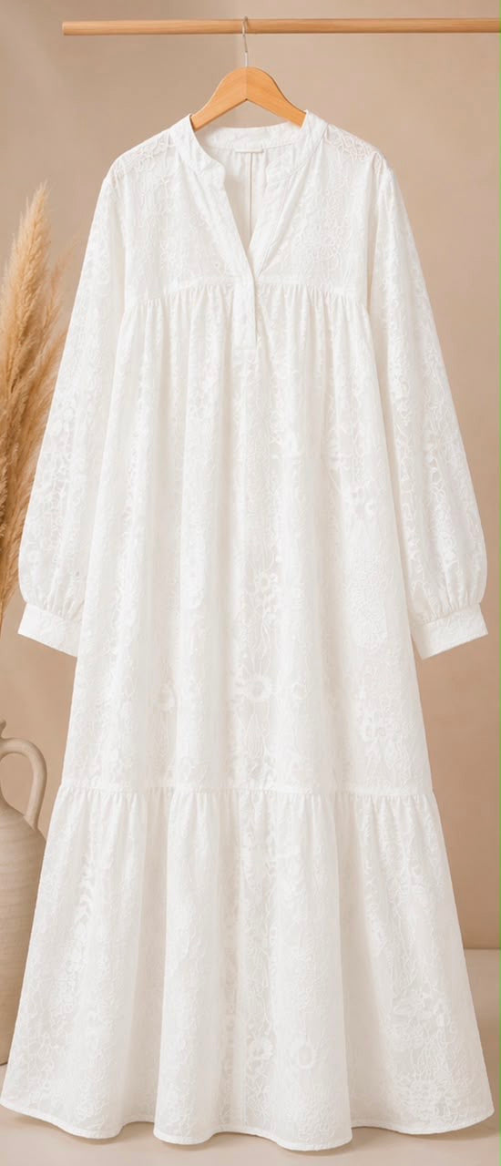 Robe broderie Blanc