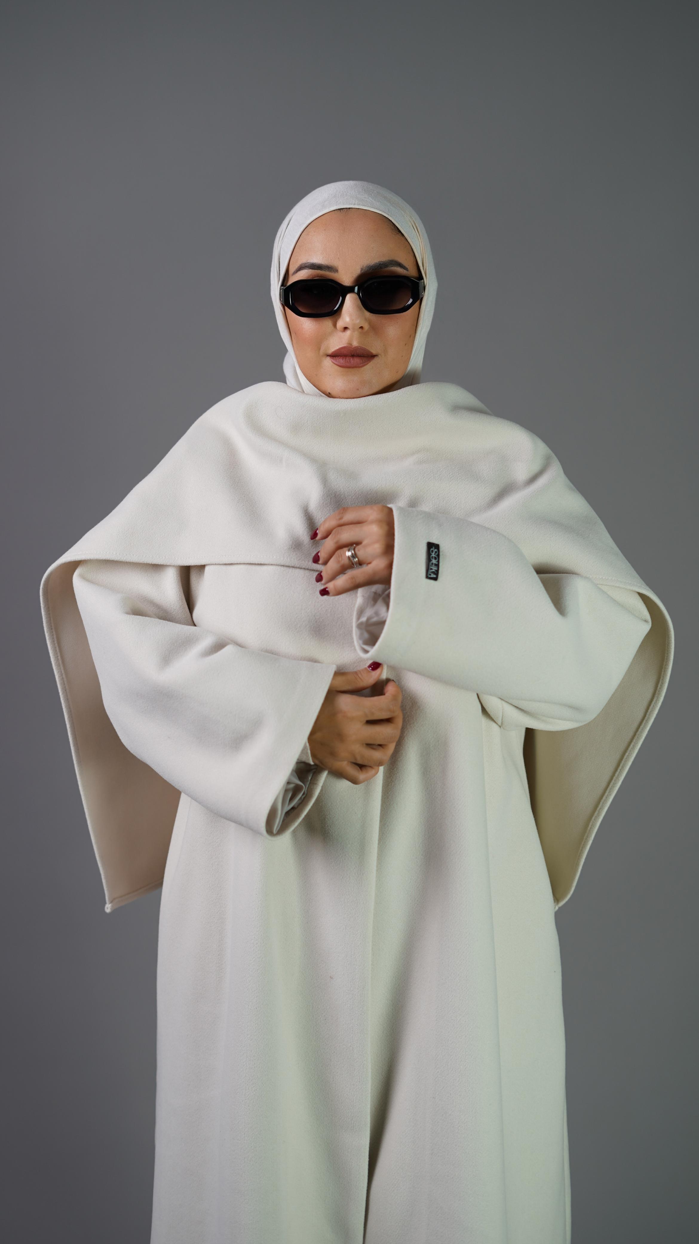 Elegant  Wrap Cap White Beige