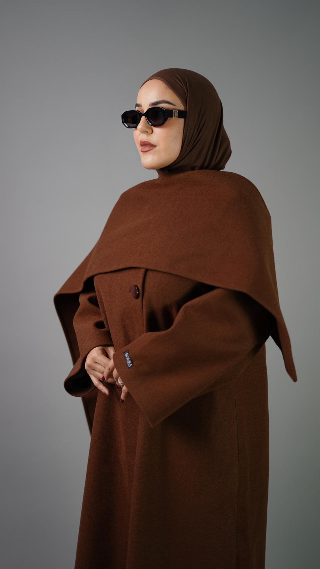 Elegant Wrap Cape  Brownie
