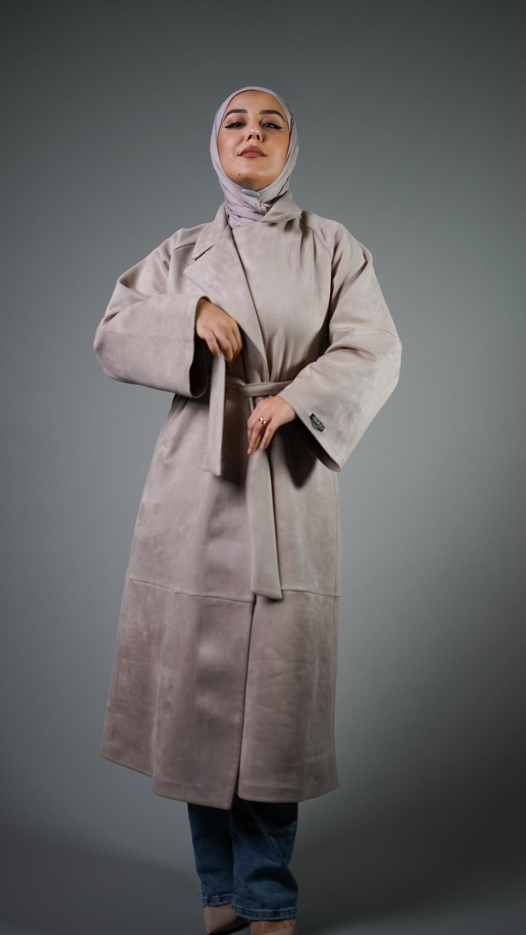 Tranch Coatb By Souka Silver Gray