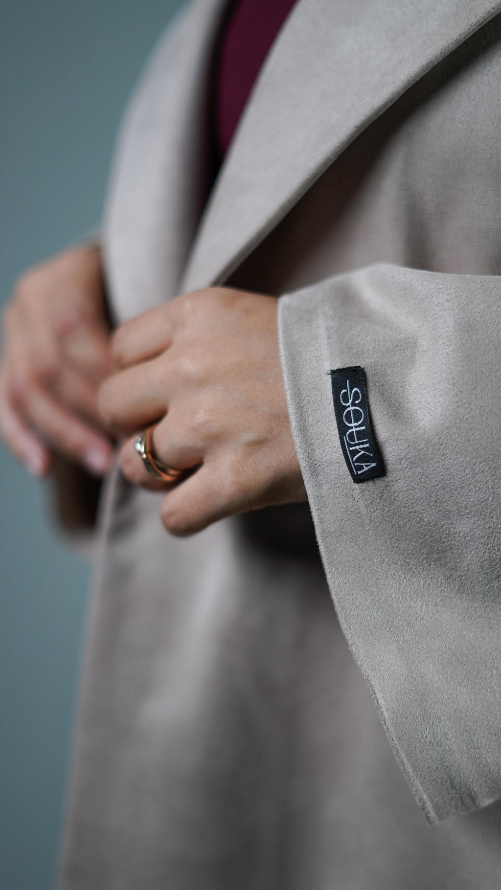 Tranch Coatb By Souka Silver Gray