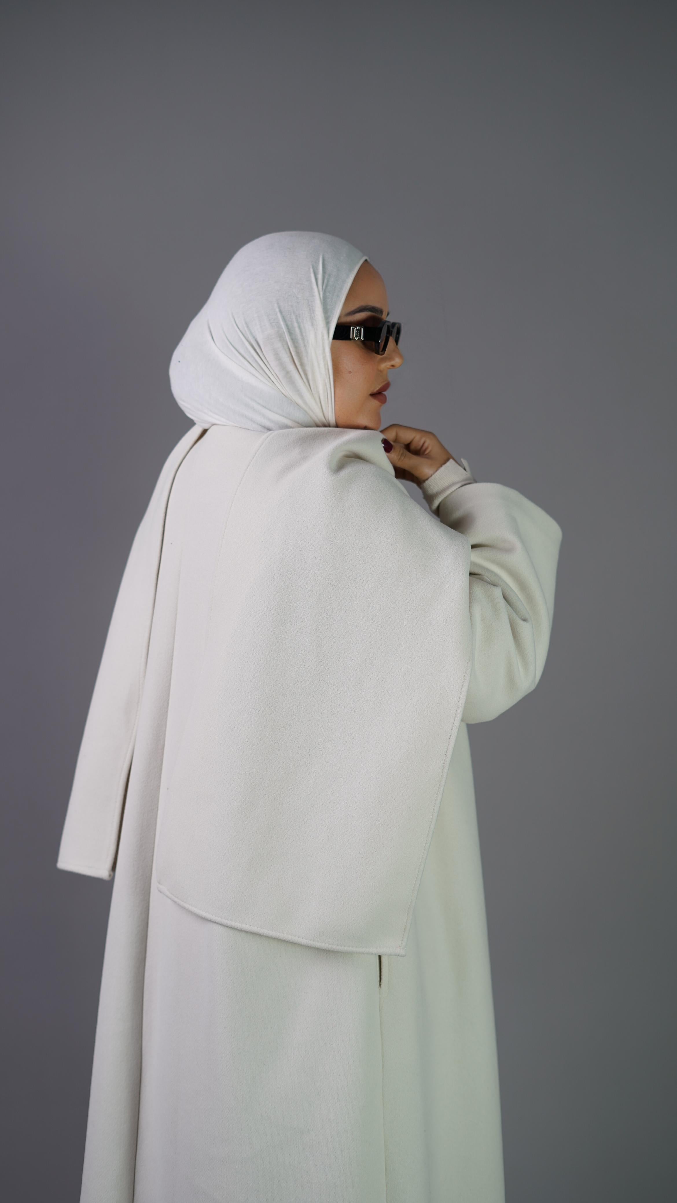 Elegant  Wrap Cap White Beige