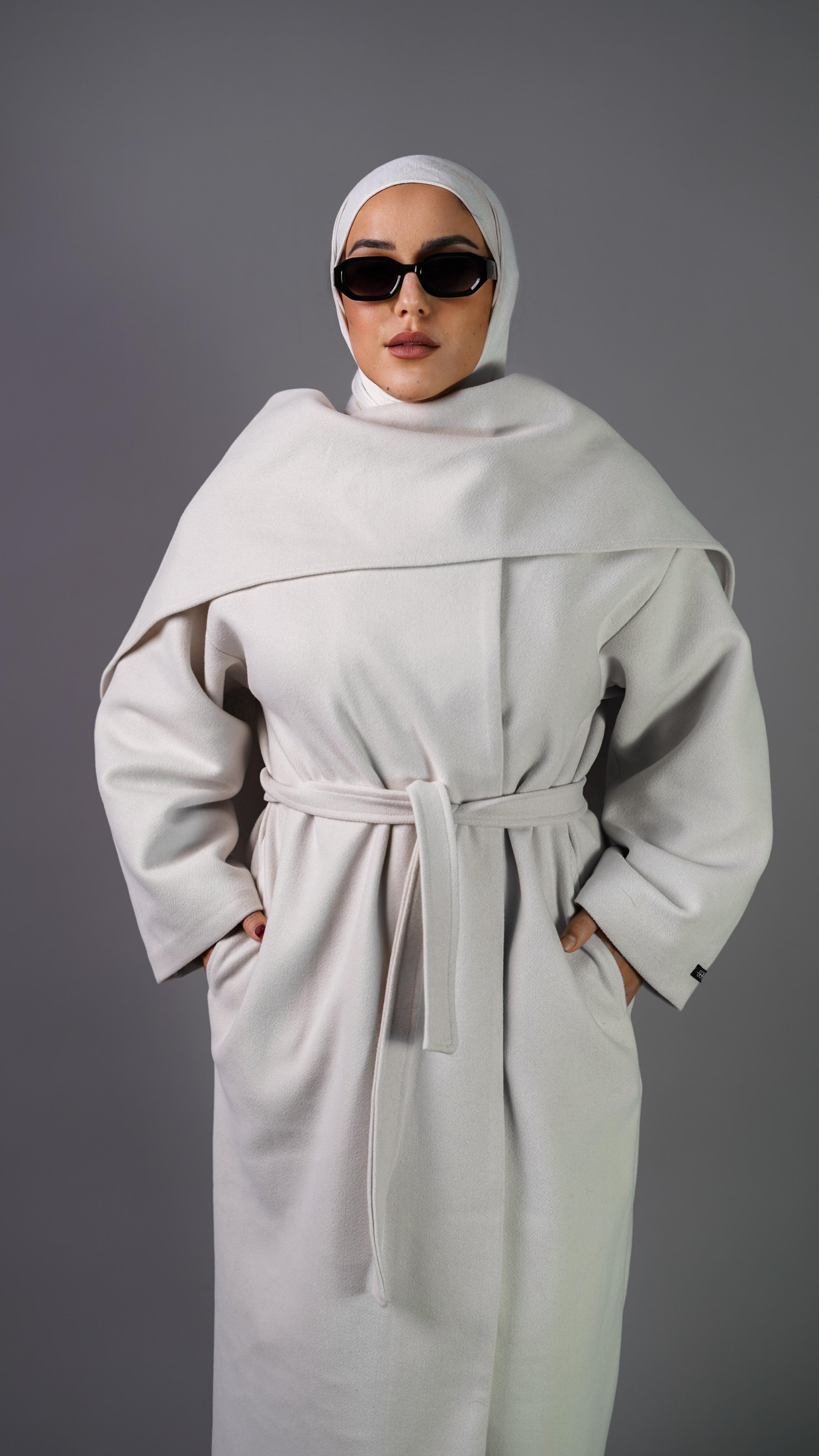 Elegant  Wrap Cap White Beige