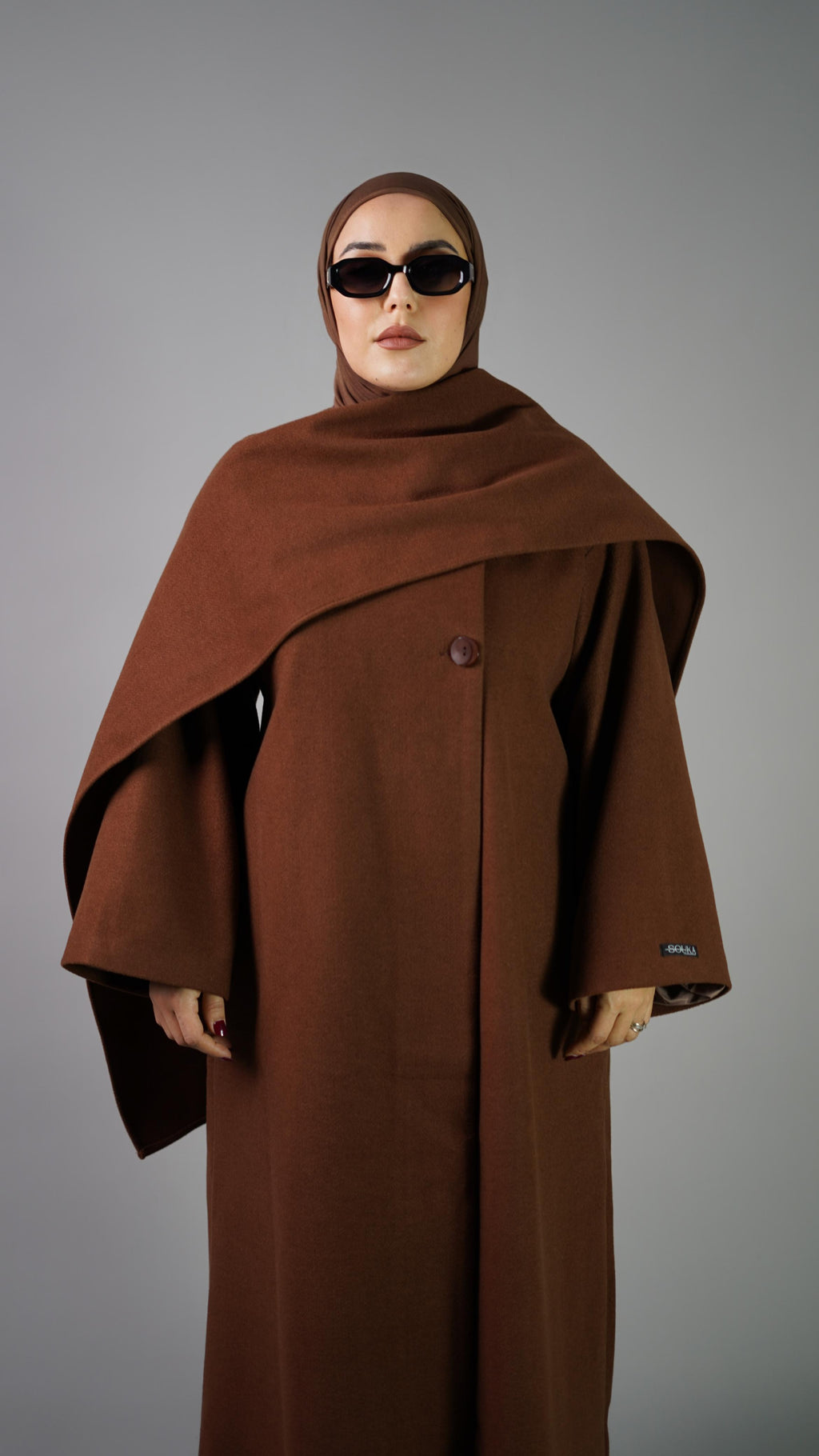 Elegant Wrap Cape  Brownie