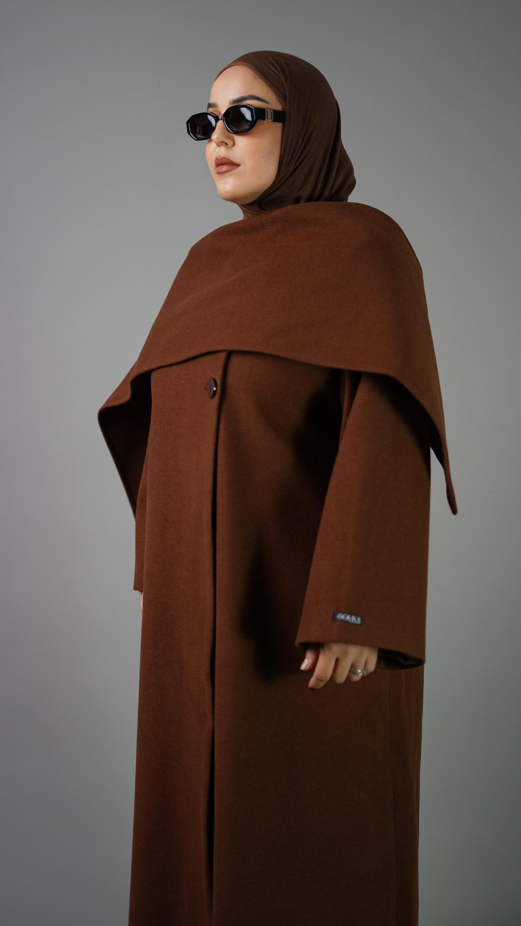 Elegant Wrap Cape  Brownie